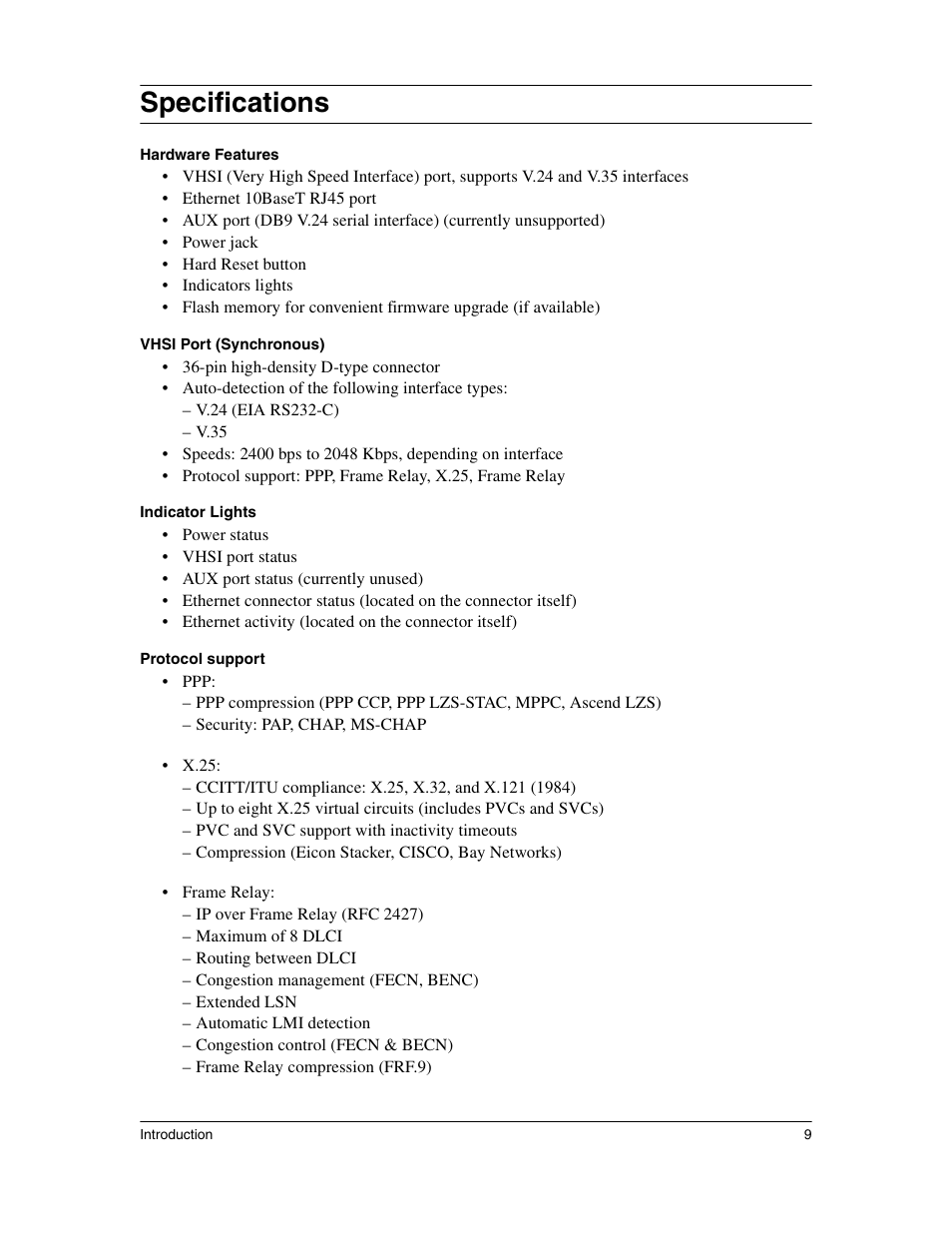 Specifications | Eicon Networks 1530 User Manual | Page 9 / 162