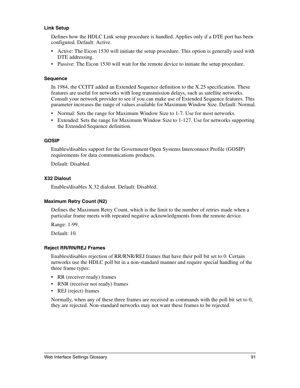 Eicon Networks 1530 User Manual | Page 91 / 162