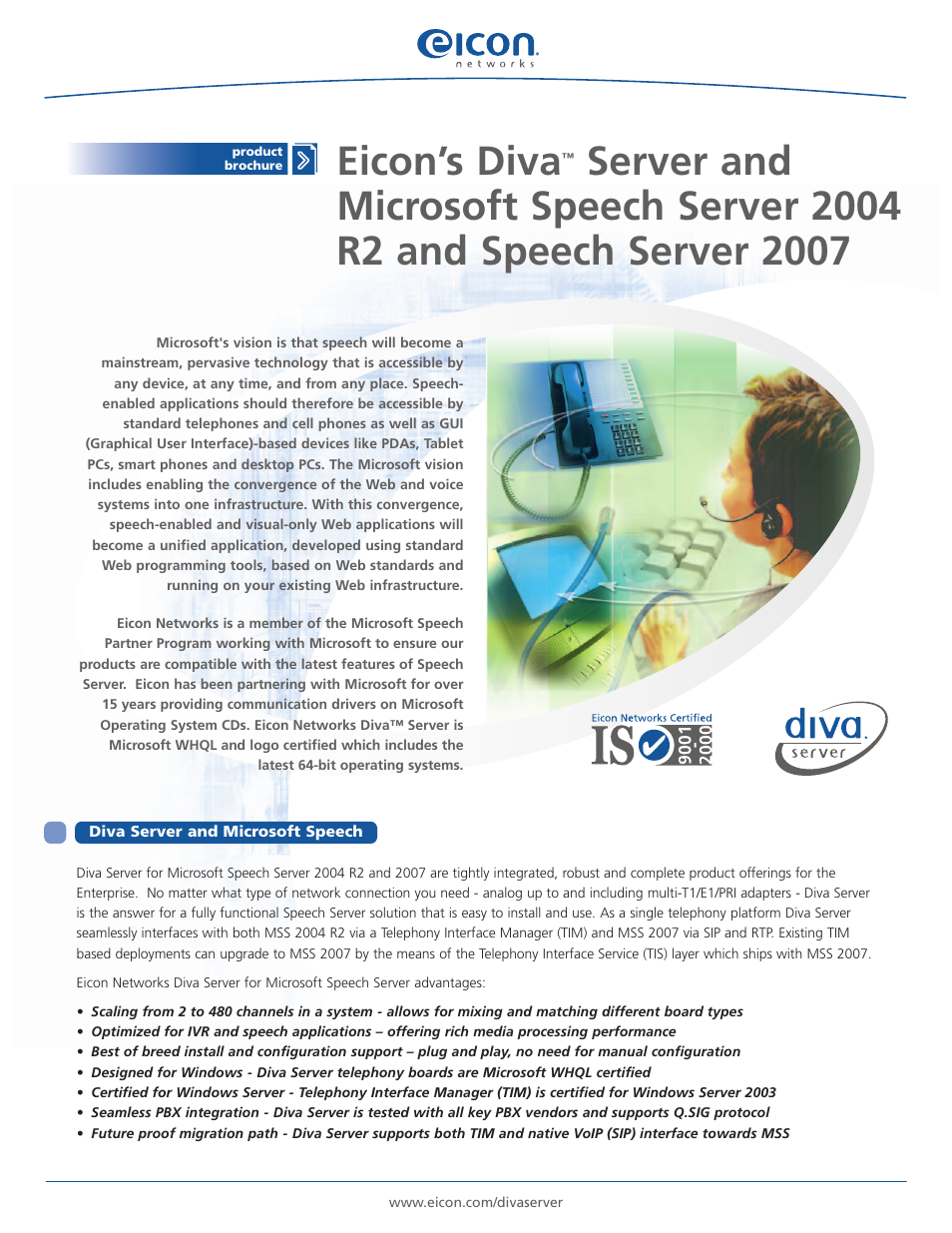 Eicon Networks Speech Server 2004 R2 and Speech Server 2007 Diva Server User Manual | 4 pages