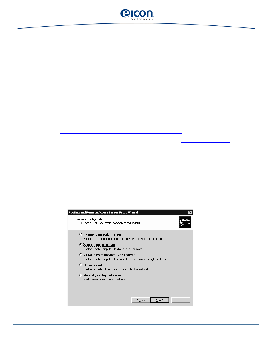 Ras server setup | Eicon Networks V8.3 User Manual | Page 51 / 76