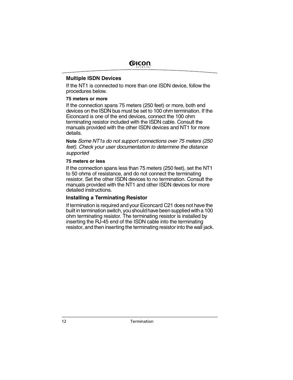 Eicon Networks C2x Family User Manual | Page 12 / 24