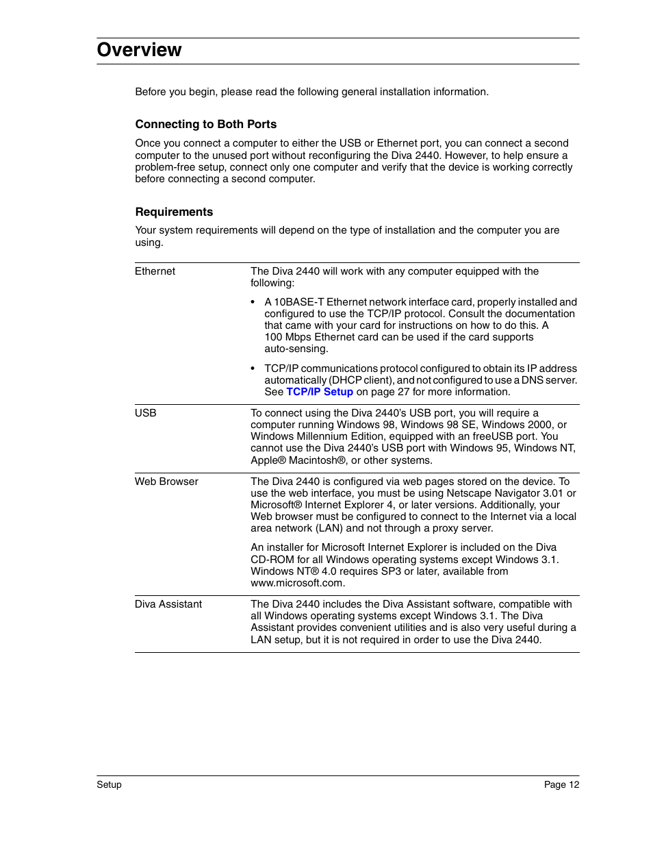 Overview | Eicon Networks Diva 2440 User Manual | Page 12 / 94