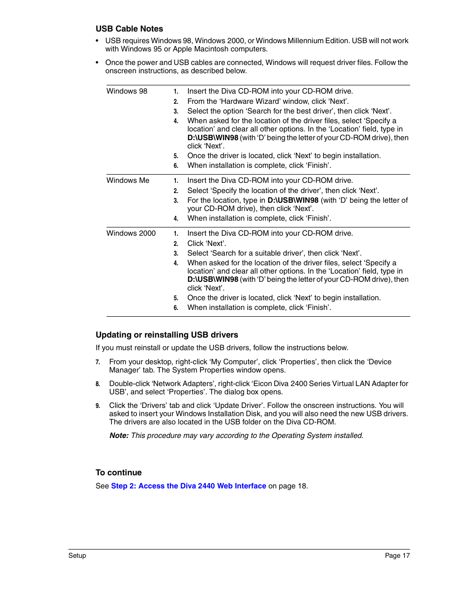 Eicon Networks Diva 2440 User Manual | Page 17 / 94