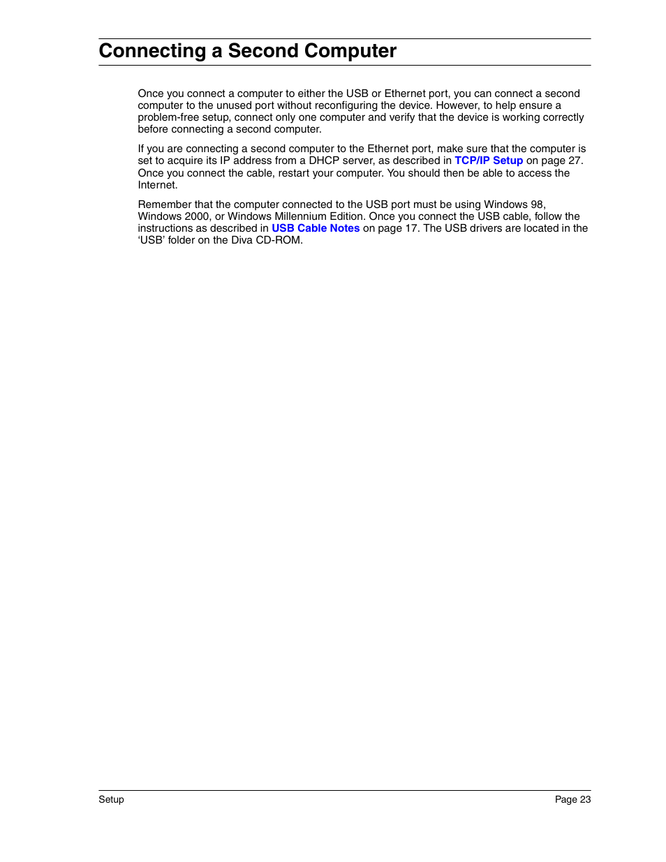 Connecting a second computer | Eicon Networks Diva 2440 User Manual | Page 23 / 94