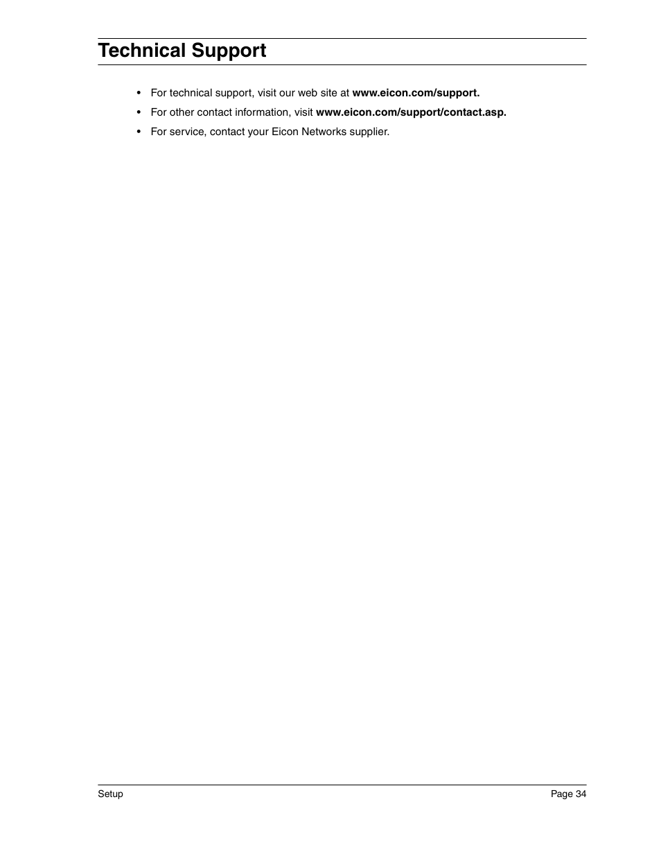 Technical support | Eicon Networks Diva 2440 User Manual | Page 34 / 94