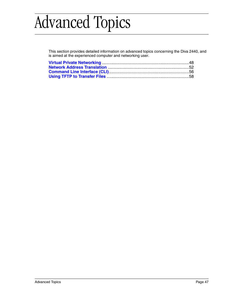 Advanced topics | Eicon Networks Diva 2440 User Manual | Page 47 / 94
