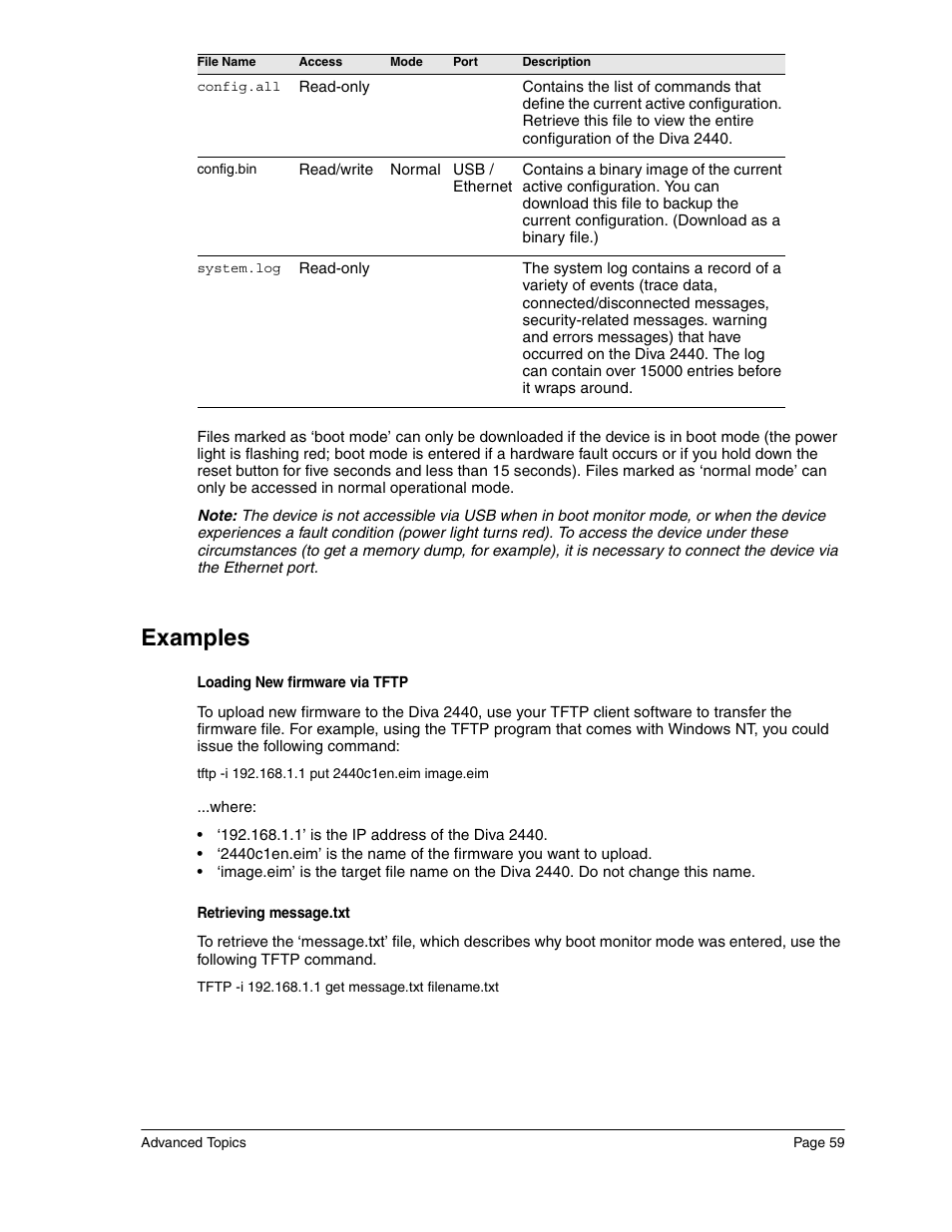 Examples | Eicon Networks Diva 2440 User Manual | Page 59 / 94