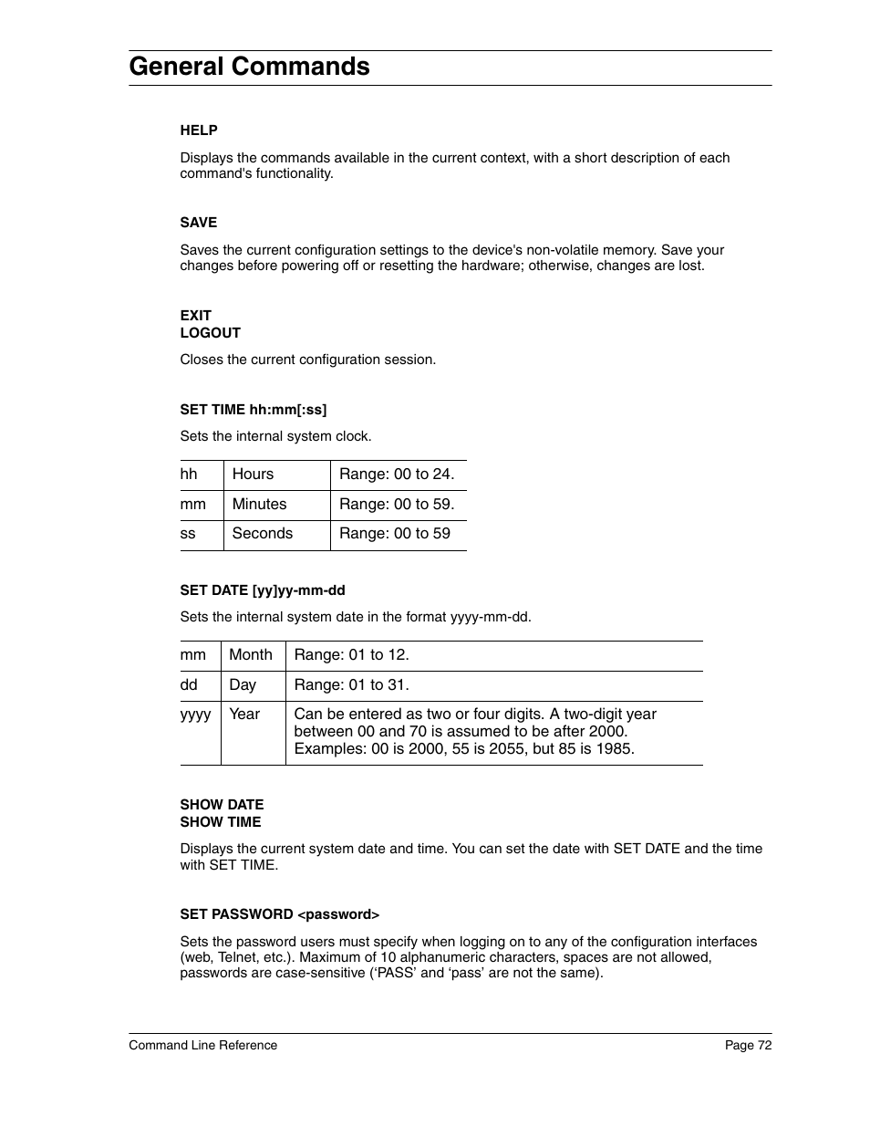 General commands | Eicon Networks Diva 2440 User Manual | Page 72 / 94