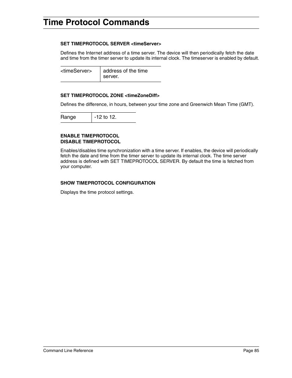 Time protocol commands | Eicon Networks Diva 2440 User Manual | Page 85 / 94