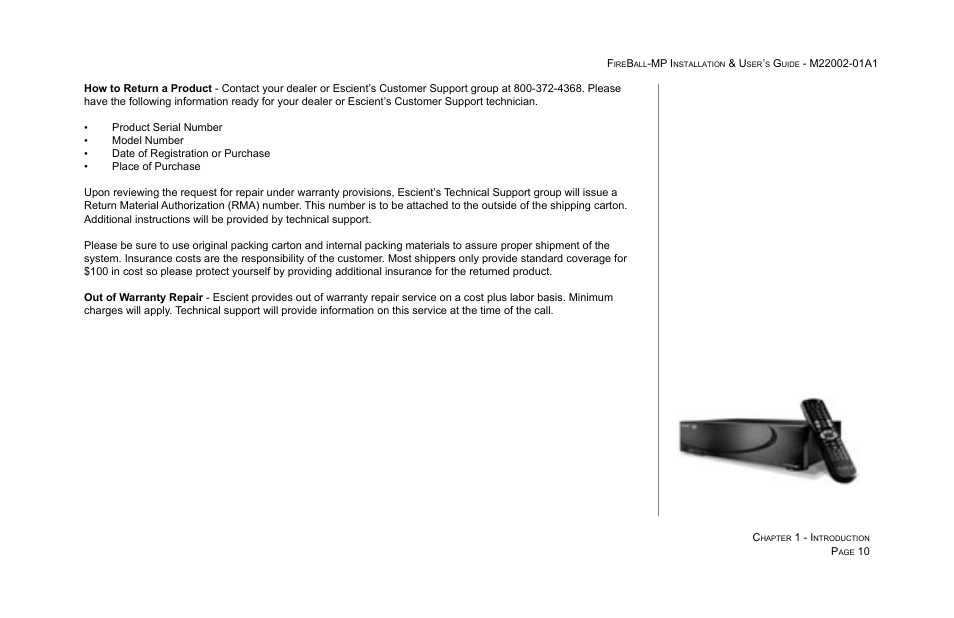 Escient MP-100 User Manual | Page 10 / 161