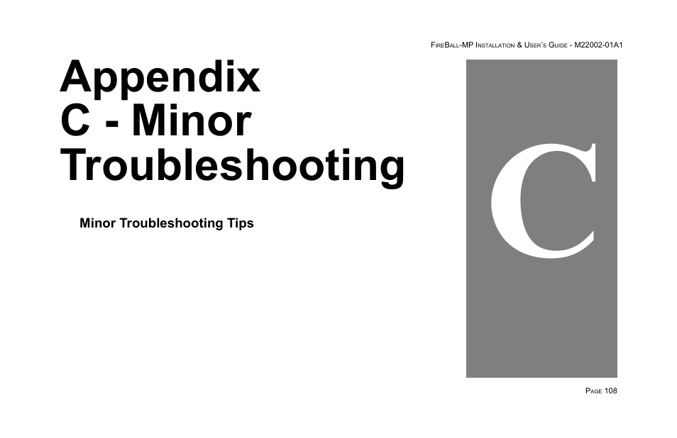 Appendix c - minor troubleshooting | Escient MP-100 User Manual | Page 108 / 161