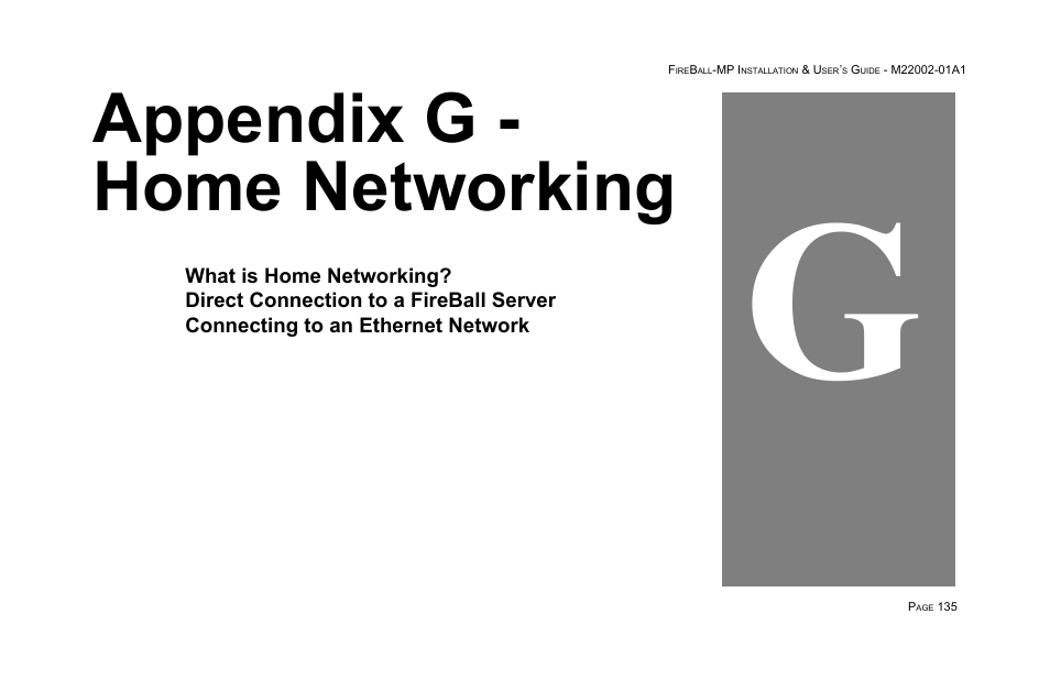 Appendix g - home networking | Escient MP-100 User Manual | Page 135 / 161