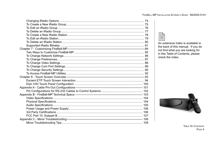 Escient MP-100 User Manual | Page 4 / 161