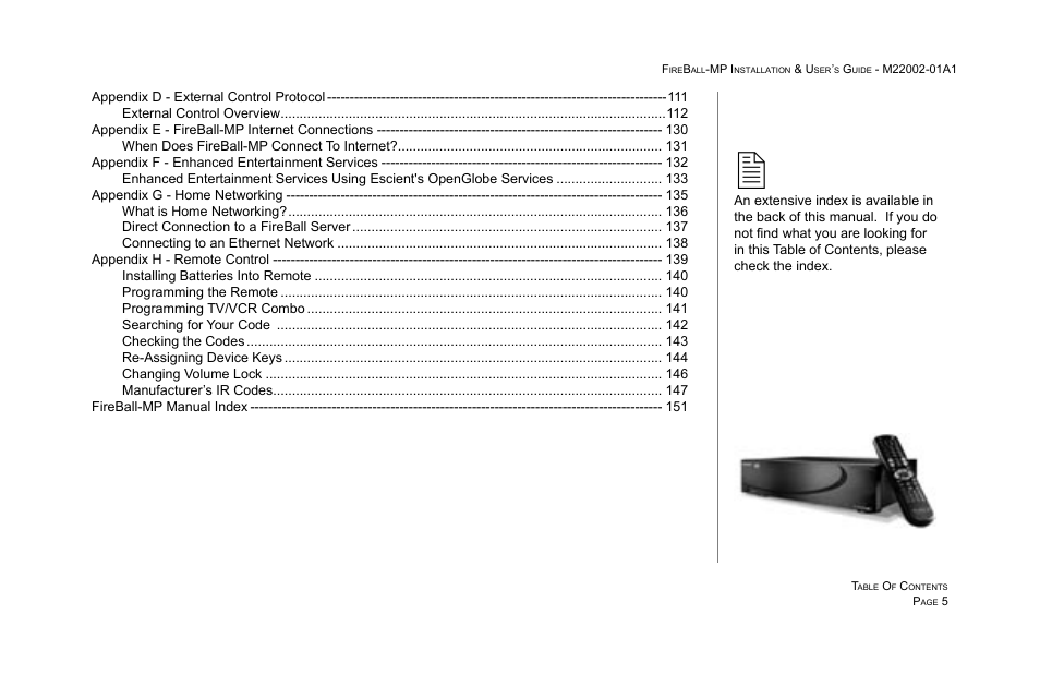 Escient MP-100 User Manual | Page 5 / 161