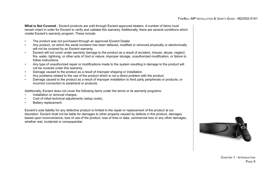 Escient MP-100 User Manual | Page 9 / 161