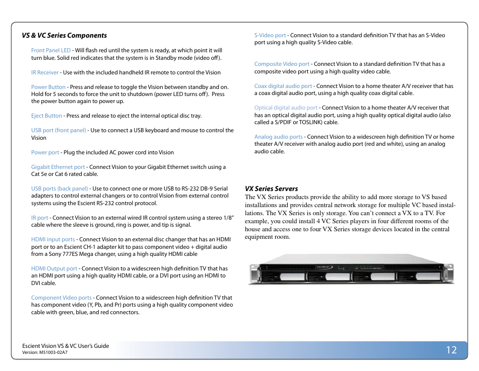 Escient VISION M51003-02A7 User Manual | Page 12 / 42