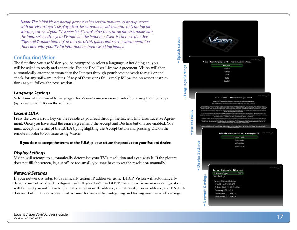 Escient VISION M51003-02A7 User Manual | Page 17 / 42