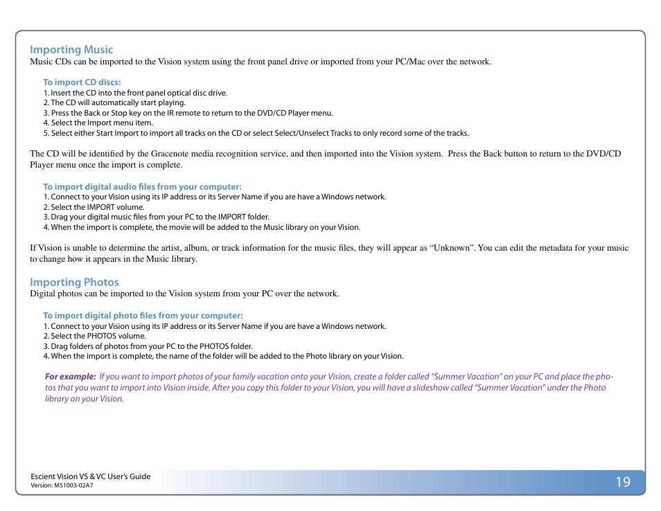 Escient VISION M51003-02A7 User Manual | Page 19 / 42
