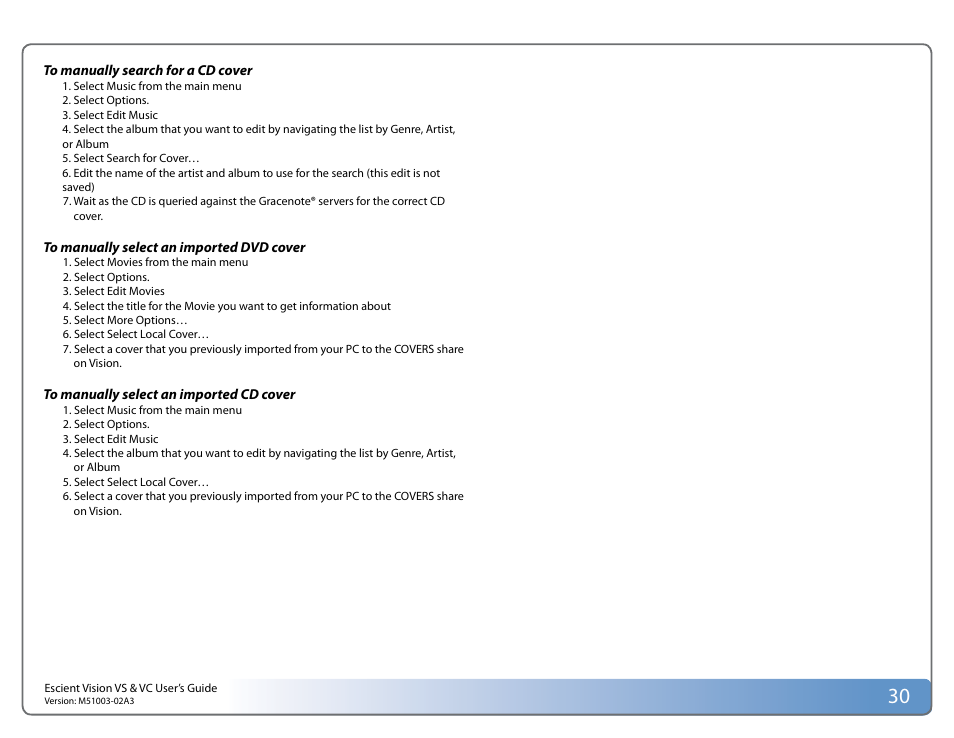 Escient VISION M51003-02A3 User Manual | Page 30 / 41