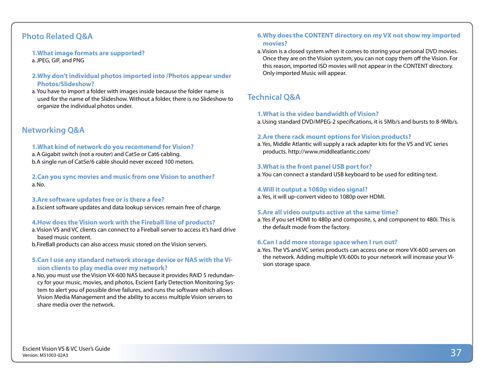 Escient VISION M51003-02A3 User Manual | Page 37 / 41