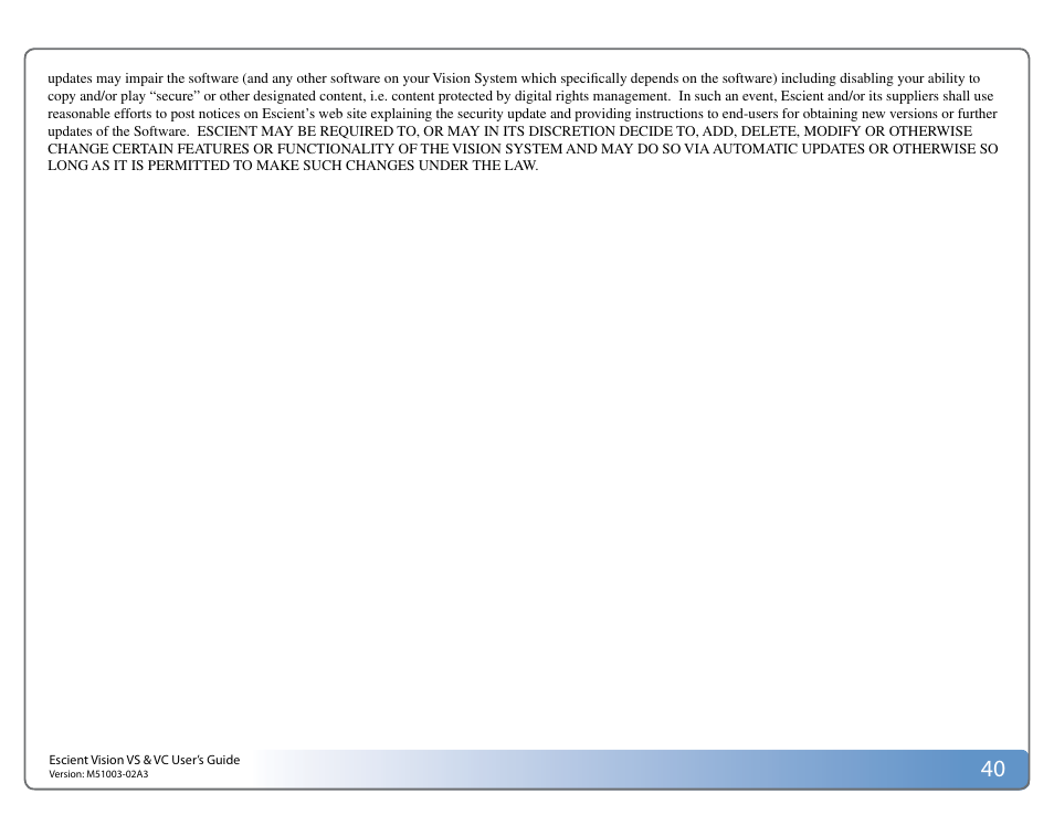 Escient VISION M51003-02A3 User Manual | Page 40 / 41