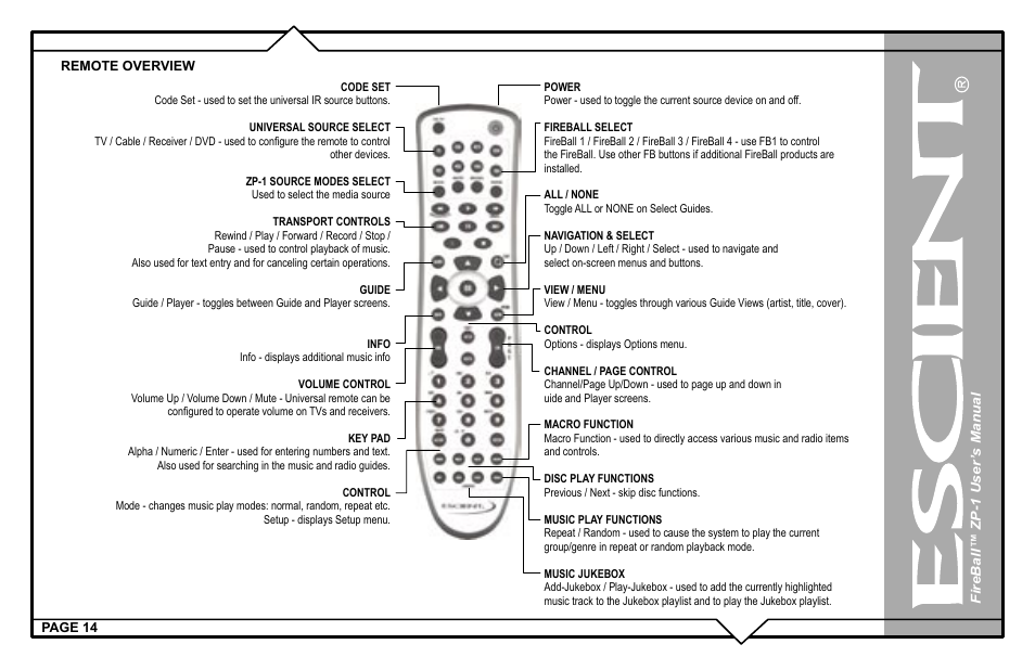 Escient ZP-'1 User Manual | Page 14 / 77