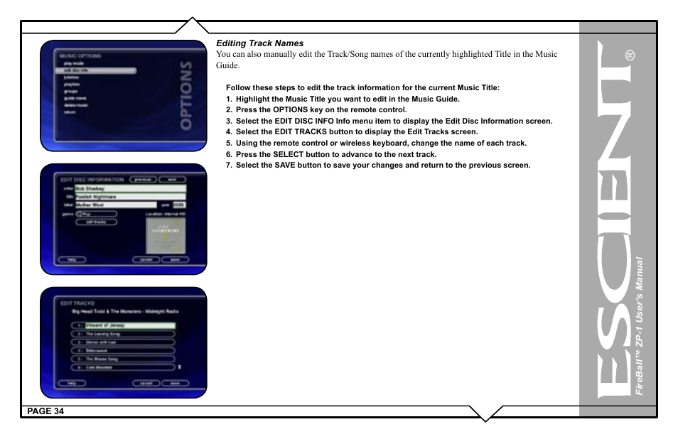 Escient ZP-'1 User Manual | Page 34 / 77