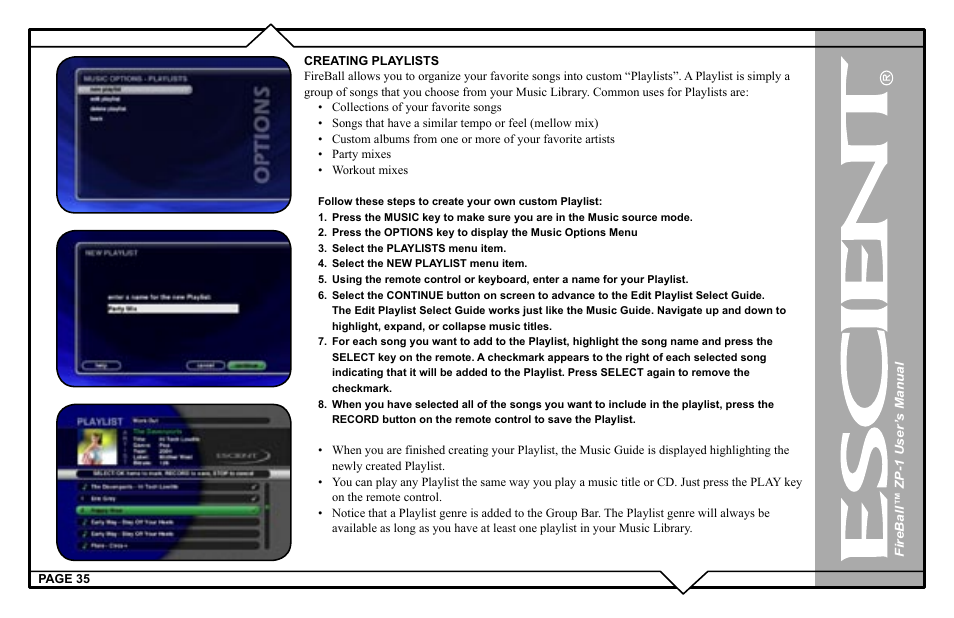 Escient ZP-'1 User Manual | Page 35 / 77