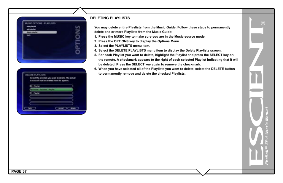 Escient ZP-'1 User Manual | Page 37 / 77