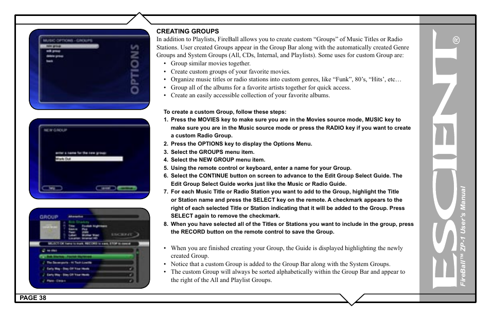 Escient ZP-'1 User Manual | Page 38 / 77
