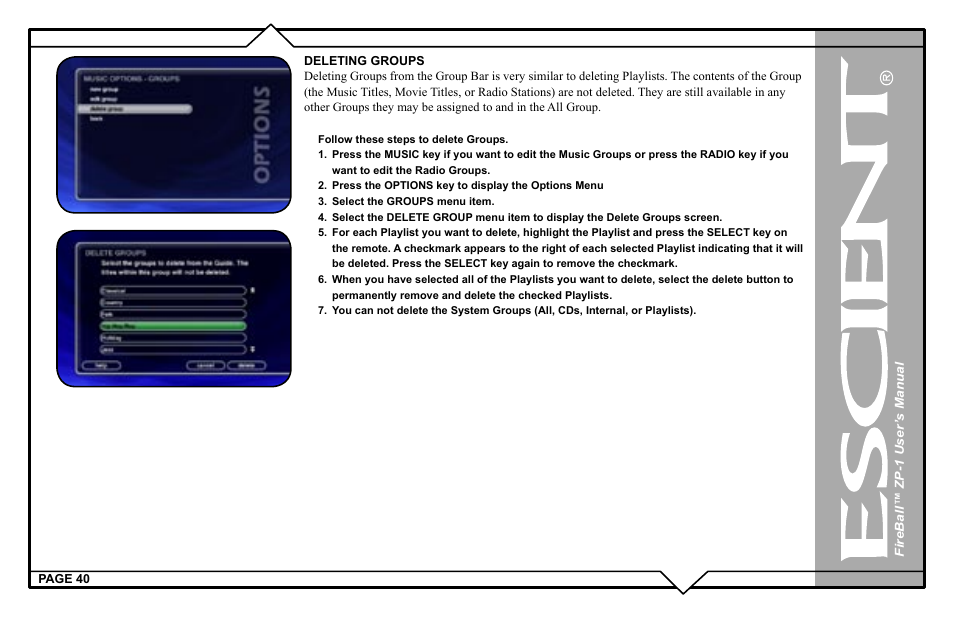 Escient ZP-'1 User Manual | Page 40 / 77