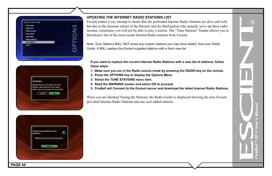 Escient ZP-'1 User Manual | Page 44 / 77