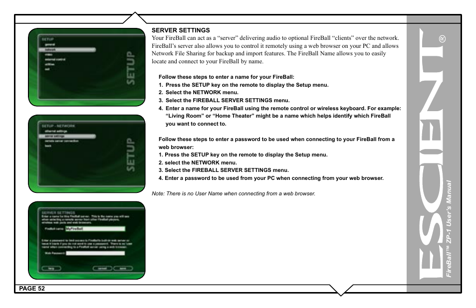Escient ZP-'1 User Manual | Page 52 / 77