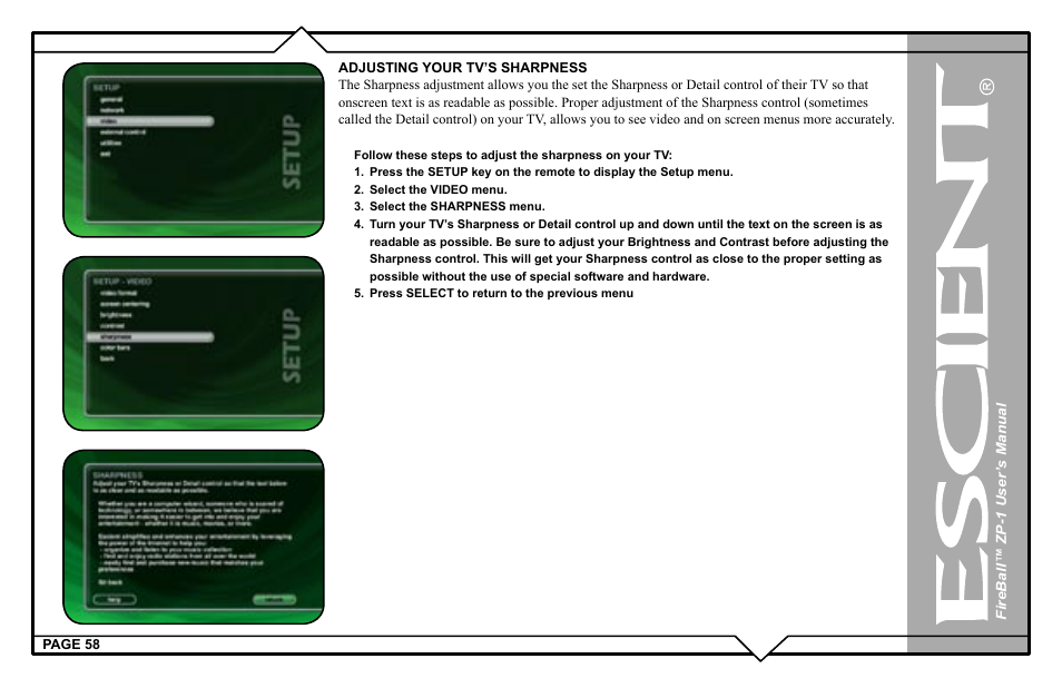 Escient ZP-'1 User Manual | Page 58 / 77