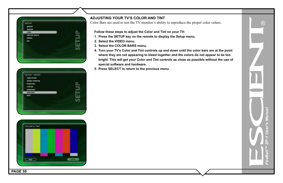 Escient ZP-'1 User Manual | Page 59 / 77