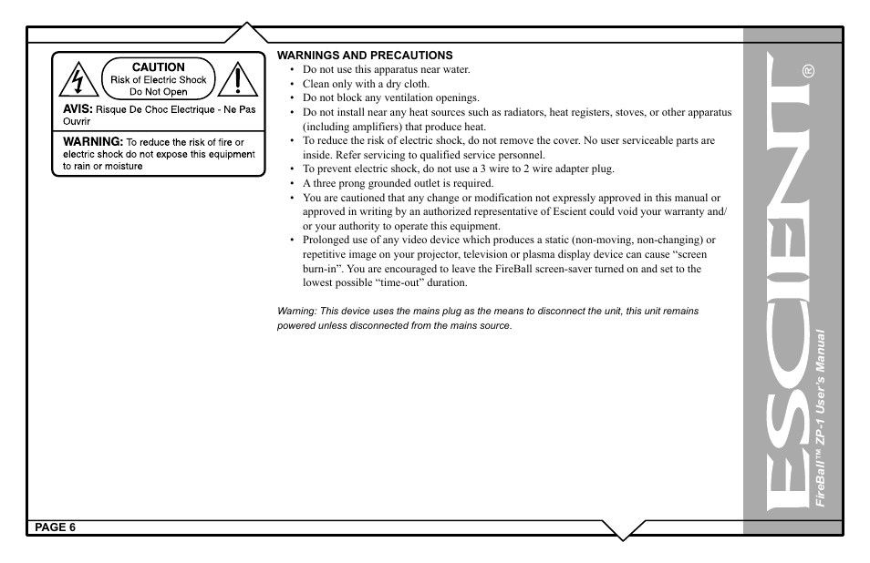 Escient ZP-'1 User Manual | Page 6 / 77