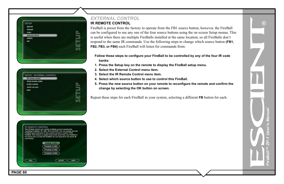External control | Escient ZP-'1 User Manual | Page 60 / 77