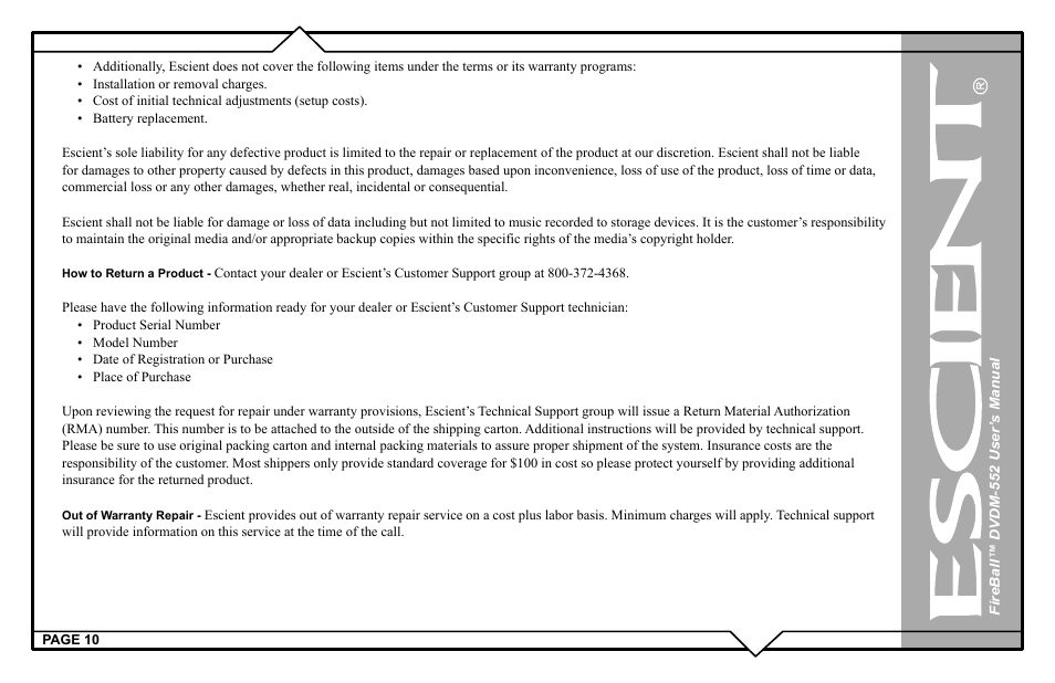 Escient DVDN-552 User Manual | Page 10 / 125