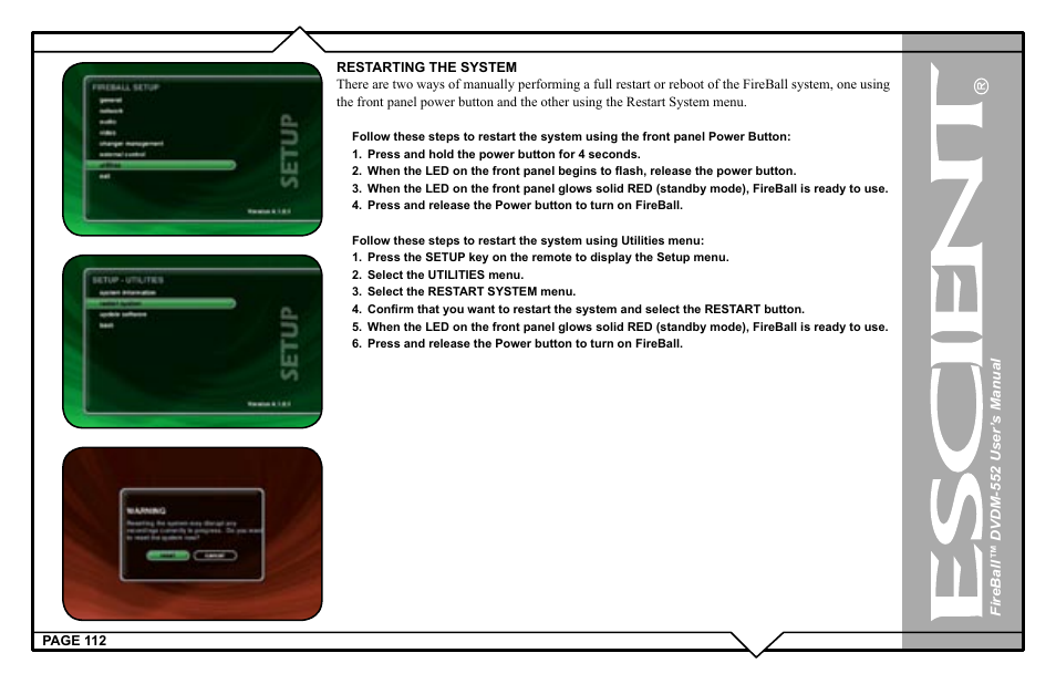 Escient DVDN-552 User Manual | Page 112 / 125