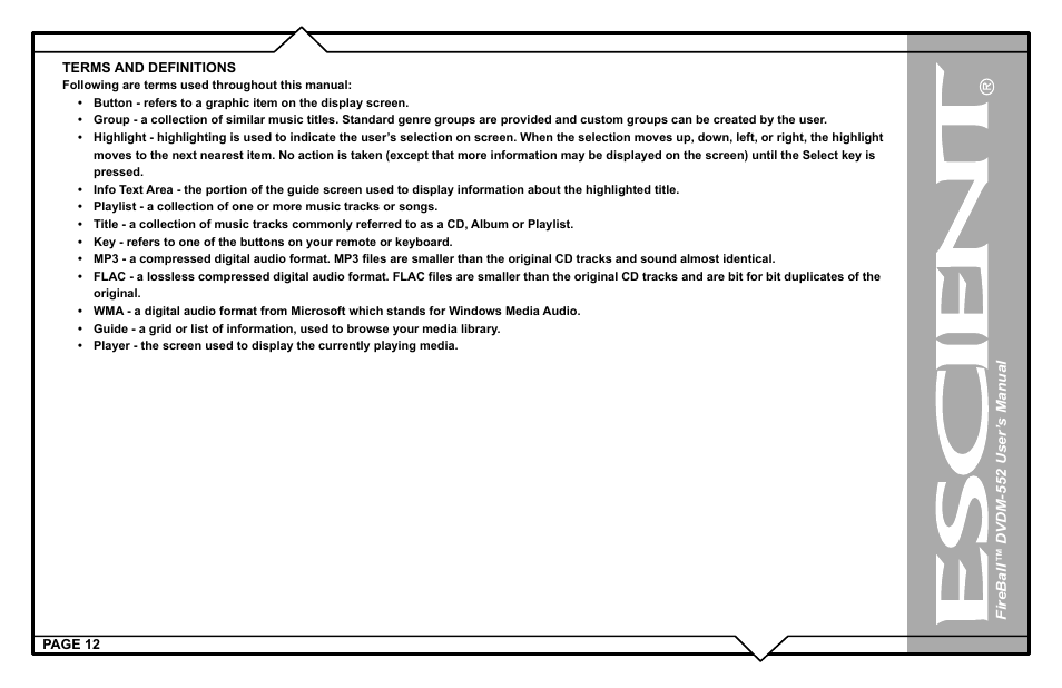 Escient DVDN-552 User Manual | Page 12 / 125