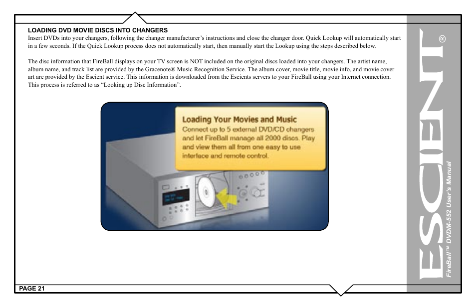 Escient DVDN-552 User Manual | Page 21 / 125