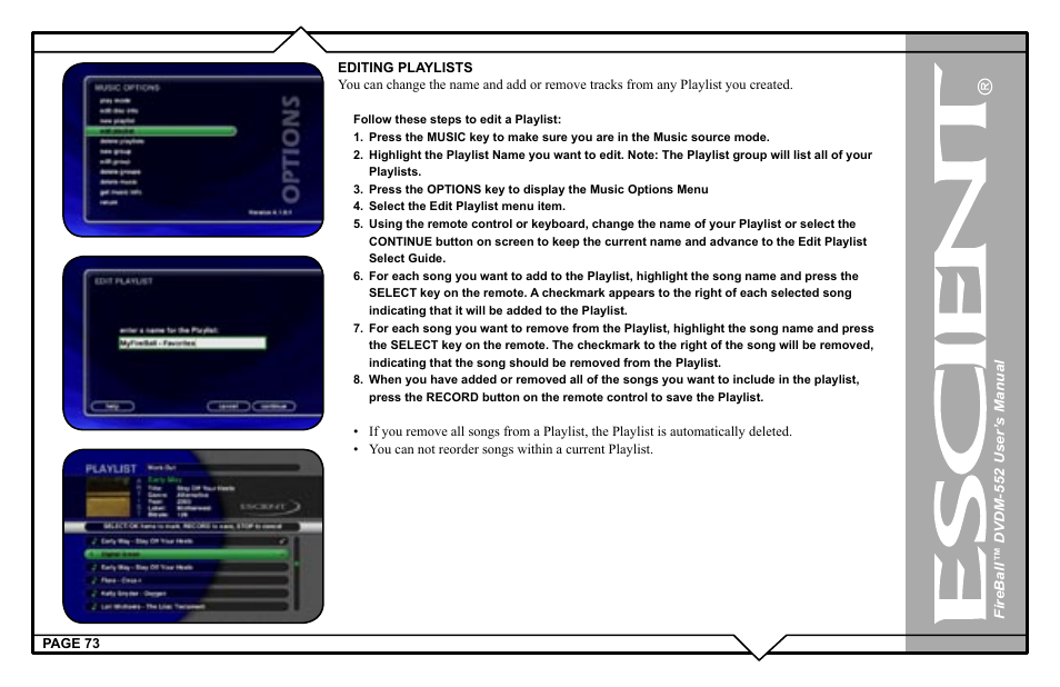 Escient DVDN-552 User Manual | Page 73 / 125