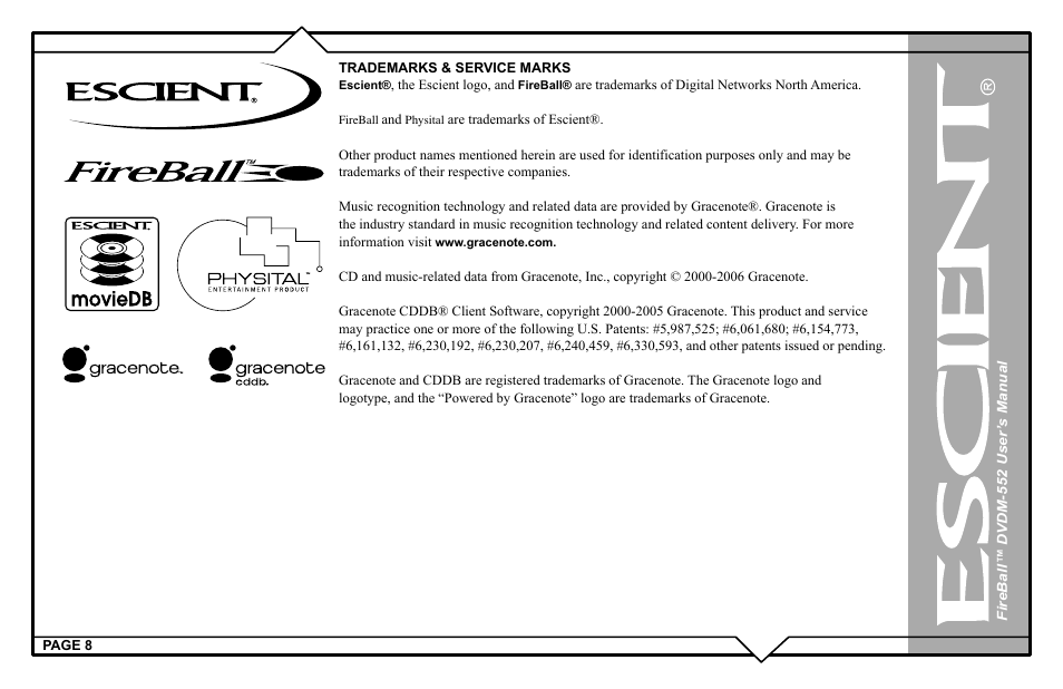 Escient DVDN-552 User Manual | Page 8 / 125