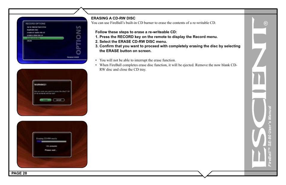Escient SE-80 User Manual | Page 28 / 92