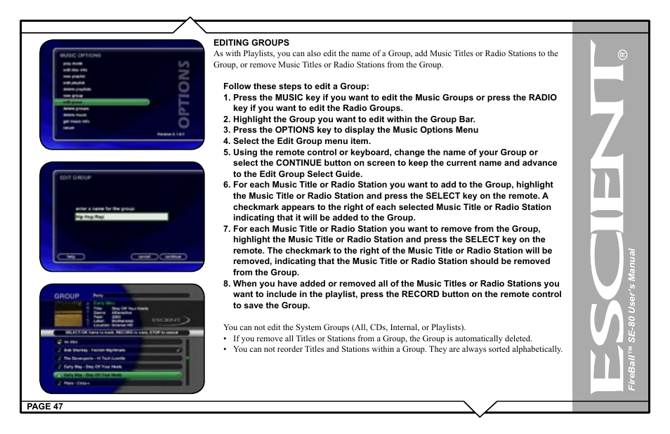 Escient SE-80 User Manual | Page 47 / 92