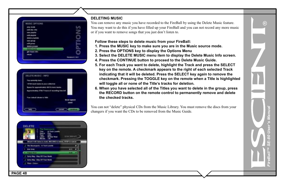 Escient SE-80 User Manual | Page 48 / 92