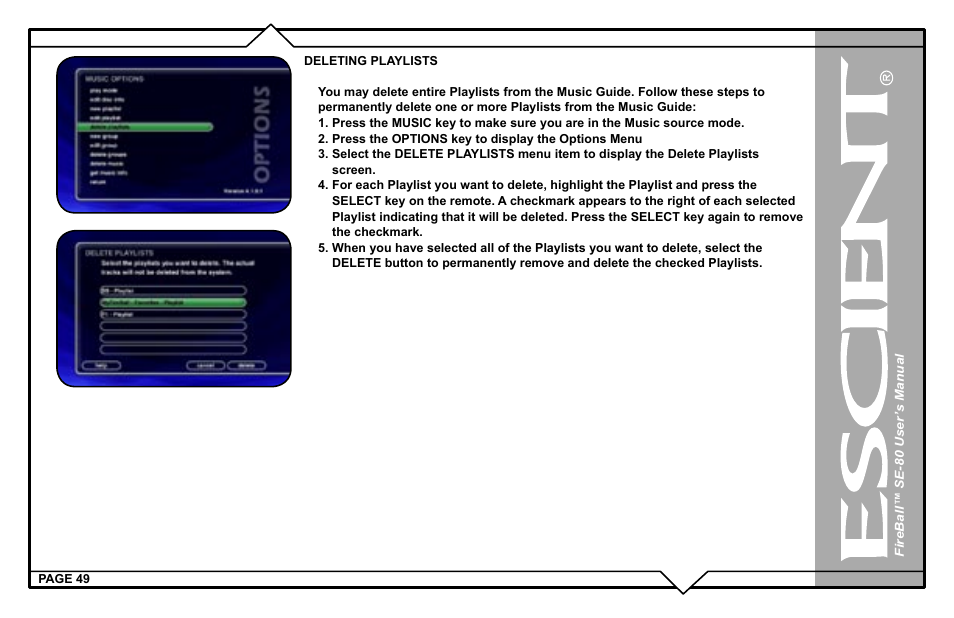 Escient SE-80 User Manual | Page 49 / 92