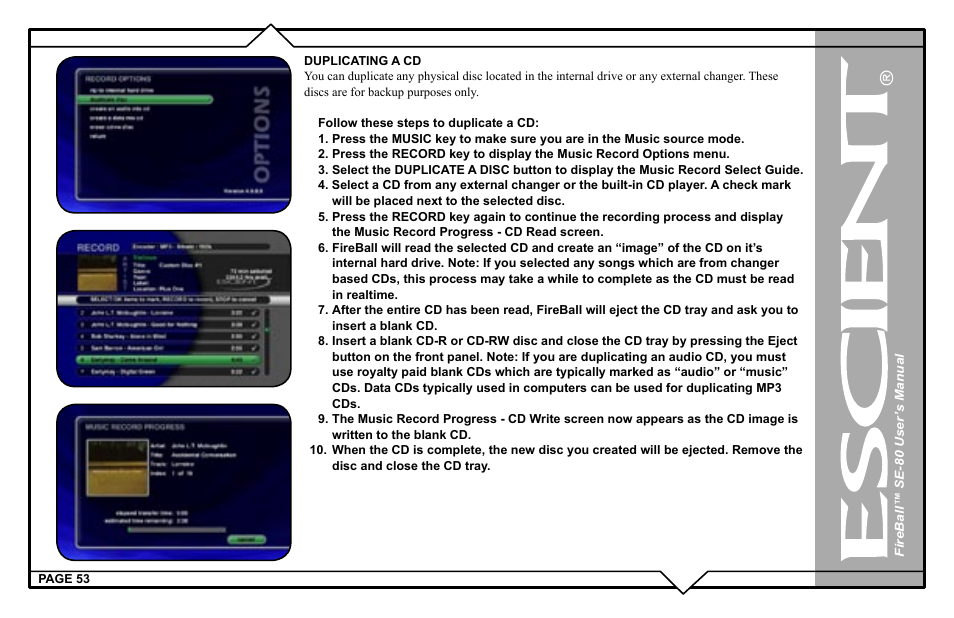 Escient SE-80 User Manual | Page 53 / 92