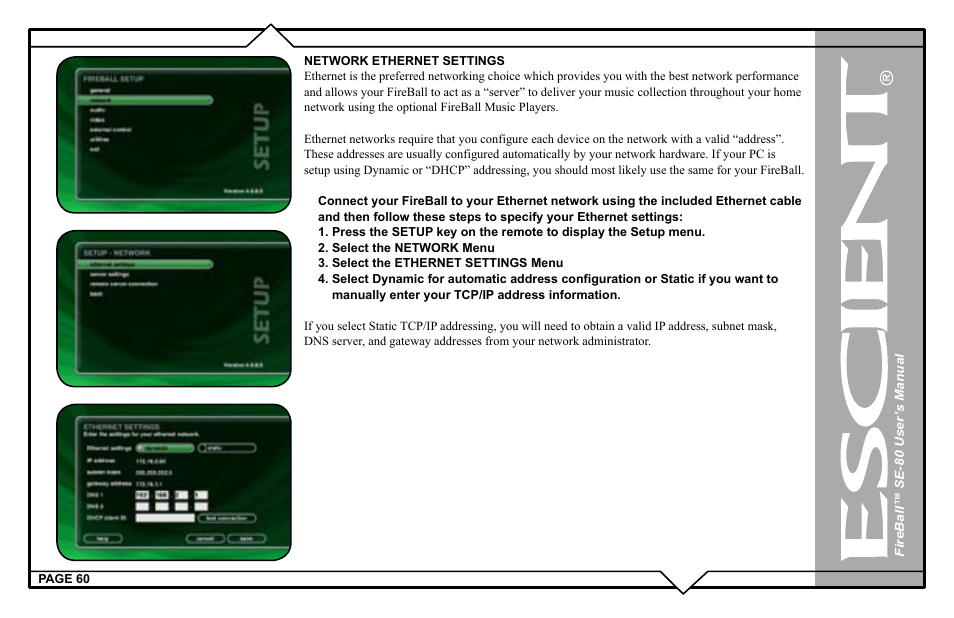 Escient SE-80 User Manual | Page 60 / 92