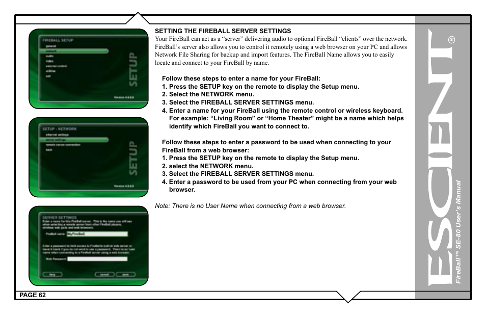 Escient SE-80 User Manual | Page 62 / 92